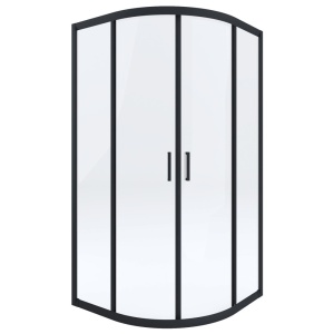 Cabina de dus remirotunda, cadru negru, 100x100x190 cm - Img 3