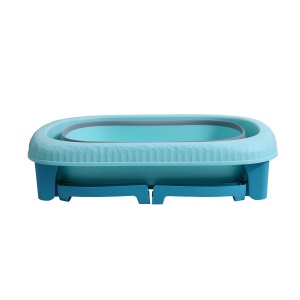 Cada Pliabila pentru Baie, Flippy, din PP+TPE, pentru Copii 0-6 Ani, cu Picioare, Suport de Sezut, Scurgere Etans, 80 x 52 x 42 cm, Albastru - Img 4