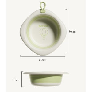 Cada Pliabila pentru Baie pentru Copii, Flippy, Cadita pentru Bebelusi, Model Romb cu Balon, Verde, 31.5x31.5x3.5 cm, 3L - Img 14