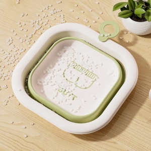 Cada Pliabila pentru Baie pentru Copii, Flippy, Cadita pentru Bebelusi, Model Patrat pentru Fundulet, Verde, 30x30x3.5 cm, 3.5 L - Img 6