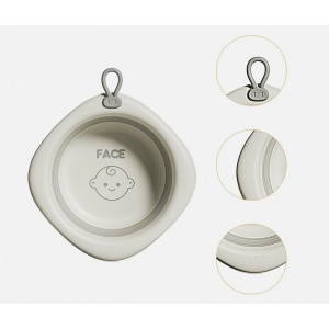 Cada Pliabila pentru Baie pentru Copii, Flippy, Cadita pentru Bebelusi, Model Romb pentru Fata, Gri, 31.5x31.5x3.5 cm, 3L - Img 3
