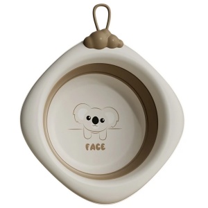 Cada Pliabila pentru Baie pentru Copii, Flippy, Cadita pentru Bebelusi, Model Romb pentru Fata Koala, Maro, 30x30x3.5 cm, 4L - Img 1