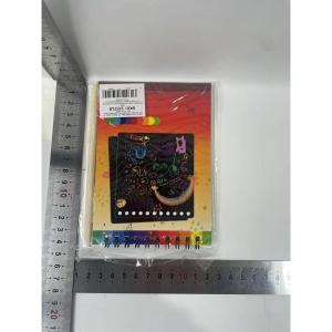 Caiet cu fise razuibile Flippy, DIY Magic Scratch, 12 File, Curcubeu, Creion din Lemn, Cartonase negre, 14 x 10 cm, galben - Img 9