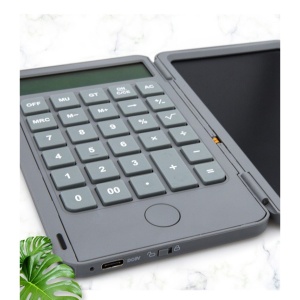 Calculator de Mana Reincarcabil cu Tabla de Scris, Flippy, Calculator Portabil, Ecran LCD, Afisaj cu 12 Cifre, Ecran de 15 cm, Culoare Gri - Img 6