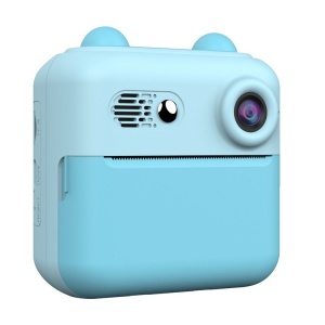 Camera Instantanee pentru Copii, Flippy, cu Functie de Printare, Cablu USB-C, Bluetooth, compatibil iOS/Android, Imprimare APP, Model Urechi, Snur Subtire Inclus, Albastru - Img 2