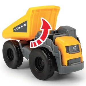 Camion Dickie Toys Mack Volvo Micro Builder cu remorca, buldozer si camion basculant - Img 4