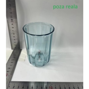 Cana de Apa pentru Clatit, Flippy, pentru Periuta de Dinti, 200 ml, 10.4 x 7.3 cm, Albastru Transparent - Img 2