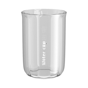 Cana de Apa pentru Clatit, Flippy, pentru Periuta de Dinti, 200 ml, 10.4 x 7.3 cm, Gri Transparent - Img 1
