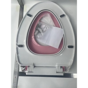Capac de Toaleta cu Reductie 3 in 1, Flippy, pentru Copii +3 Ani si Adulti, Coborare Lenta si Silentioasa, Instalare Usoara, din PP5 , in Forma de O, Alb/Roz - Img 10