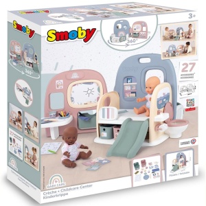 Centru de ingrijire pentru papusi Smoby Baby Care Childcare Center albastru roz cu accesorii - Img 10