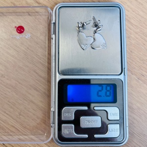 Cercei din Argint 925 Jolie Silver, Model Inimi cu Zirconii, 29 x 13 mm, 2.8 g - Img 5