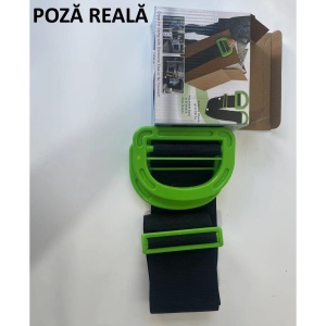 Chinga Tip Banda Elastica Pentru Transportul Obiectelor Grele, Flippy, Lungime Maxima 1.7 m, Greutate de Sustinere 100 kg, Negru/Verde - Img 6