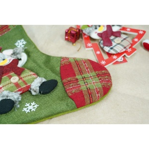 Ciorap Cadouri, Flippy,cu model elf,verde, marimea 20x30 cm, textil, interior - Img 5