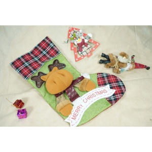 Ciorap Cadouri, Flippy,cu model ren,verde, marimea 23x45 cm, textil, interior - Img 2