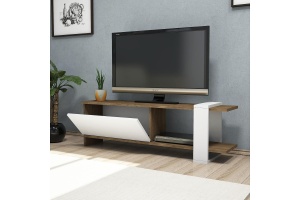 Comoda TV Heden, alb si trufe, 120x25x37 cm - Img 3