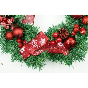 Coronita de Craciun pentru usa, Rosu/Verde, 35 cm, PVC, Artificiala, Decorata, Interior/Exterior, Flippy - Img 4