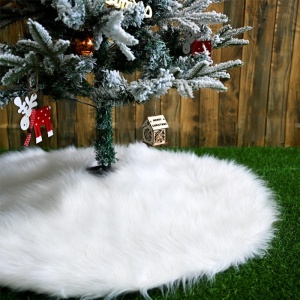 Covor pentru bradul de Craciun White Haipai, diametru 120 cm, blana cu o grosime 7 cm, alb - Img 9