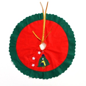 Covoras pentru bradul de Craciun Flippy, lana, rosu/verde, 60 cm - Img 1