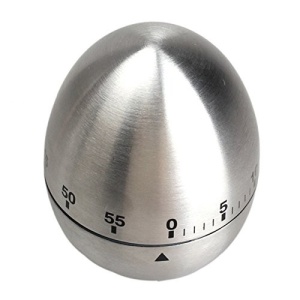 Cronometru de Bucatarie, Flippy, Mecanic, Forma de Ou, din Otel Inoxidabil, 60 min Timer, 8 x 6 cm, Argintiu - Img 4