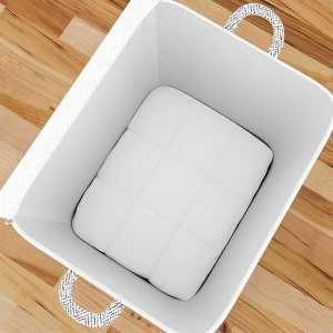 Cutie de Depozitare cu Fermoar, Flippy, Pliabila, Maner Ranforsat, Fermoar Rezistent, pentru Haine, Paturi, Plapumi, Perne, Lenjerii de Pat, Jucarii, 61x50x71 cm, 210 Litri, Gri - Img 2