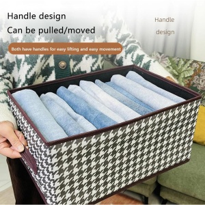 Cutie De Depozitare, Flippy, Pentru Haine, Lenjerie, Sosete Si Sutiene, Material Textil, 7 Compartimente, 44x30x20 cm, Culoare Alb-Negru - Img 3