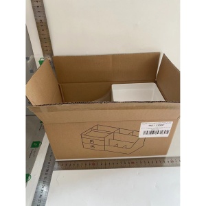 Cutie de Depozitare pentru Birou, Flippy, Pentru Makeup, Papetarie, Organizator Cosmetice, 2 Sertare si Compartimente Multiple, Model Iepuras, Plastic, 27.5x15.5x12 cm, Alb - Img 2