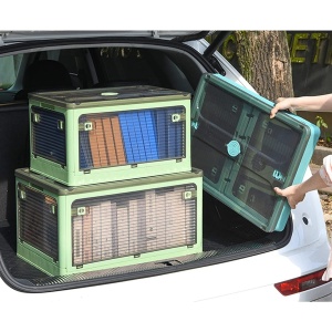 Cutie de depozitare pliabila, Flippy, Cu capac, 29 L, Plastic, 40.5x29x24.5 cm, Verde - Img 1