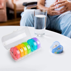Cutie Depozitare Medicamente, Flippy, 7 Zile, 14 Compartimente, Cutie Suport, Recipiente Detasabile, Portabila, Multicolor, 17.5x11x9.5 cm - Img 7