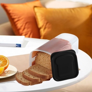 Cutie Depozitare Paine, Flippy, din Plastic, 34 x 13 cm, Pastreaza Prospetimea, Capac Negru - Img 4