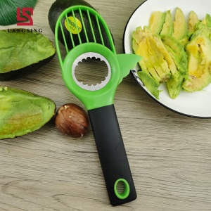 Cutit 3in1 pentru Avocado, Flippy, Cutit, Scoatere Miez si Feliator Pulpa, din PP si Otel Inoxidabil, Negru/Verde - Img 8