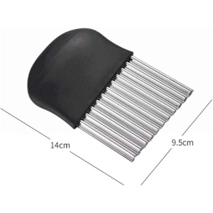 Cutit pentru Cartofi Ondulati, Flippy, pentru Legume, Forma Ondulata, Usor de Utilizat, Taiere, Negru - Img 3