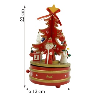 Cutiuta muzicala decorata de Craciun, Bradut, Rosu, din Lemn, 12 cm x 22 cm, Interior, Flippy - Img 11