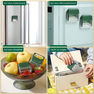 Decojitor/Curatator manual de legume si fructe, Flippy, portabil, cu magnet, doua lame, Inox, Verde, 6.7x6x1.6 cm - Img 6
