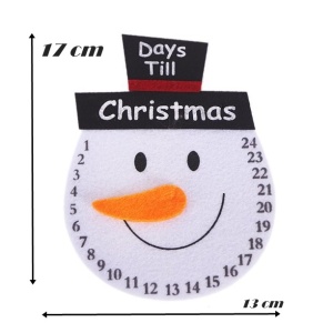 Decoratiune de Craciun Flippy, Advent calendar, numara zilele pana la Craciun, model Om de Zapada, material poliester, 17 x 13 cm, alb - Img 3