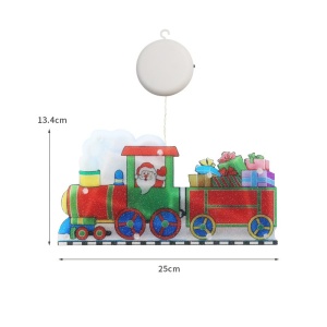 Decoratiune de Craciun pentru fereastra Flippy, trenulet, cu LED-uri, 26 cm, alb cald - Img 4