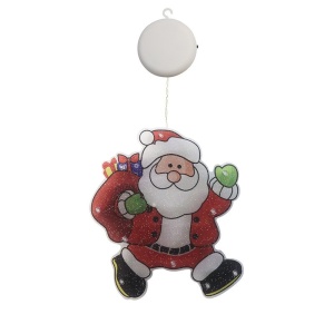 Decoratiune de Craciun pentru fereastra Mos Craciun cu sac, cu LED-uri, 22 cm, alb cald - Img 1