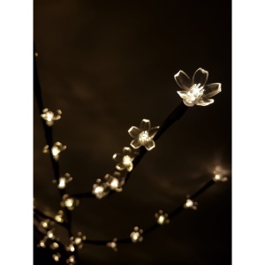 Decoratiune Luminoasa, Flippy, Crenguta, cu Baterii, 72 LED -uri, Flori, Alb Cald - Img 2