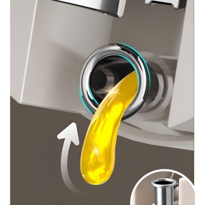 Dispenser pentru Ulei, Flippy, Deschidere si Inchidere Automata a Rezervorul, cu Inductie Gravitationala, 550 ml, 12x7.6x20.5 cm, Alb - Img 3