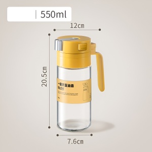 Dispenser pentru Ulei, Flippy, Deschidere si Inchidere Automata a Rezervorul, cu Inductie Gravitationala, 550 ml, 12x7.6x20.5 cm, Galben - Img 3
