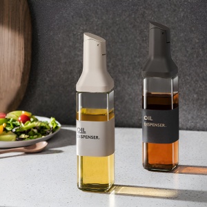 Dispenser pentru Ulei, Flippy, Deschidere si Inchidere Automata a Rezervorul, cu Inductie Gravitationala, 500 ml, 29.5x6x6 cm, Alb - Img 2