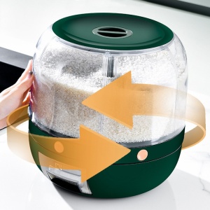 Dozator de cereale Flippy, rotativ 360, 6 compartimente, capacitate 3 L, rezistent la umezeala, inchidere etansa, verde inchis - Img 7