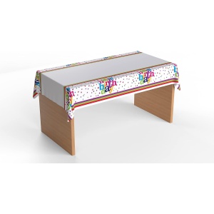 Fata de Masa Dreptunghiulara, Flippy, Colectia Happy Birthday, 180 x 108 cm, din Plastic PE, Impermeabila, Multicolor - Img 4