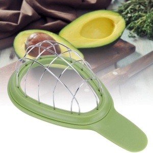 Feliator de Avocado, Flippy, pentru Taierea in Cubulete, Multifunctional, pentru Bucatarie, Otel Inoxidabil, ABS, 16x8x5 cm, Verde - Img 3