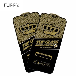 Folie ecran Flippy pentru iPhone 14 Plus/ iPhone 13 Pro Max, Sticla ESD, Top Glass, Anti-static, Negru - Img 6