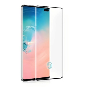 Folie Sticla Securizata Curbata Flippy pentru Samsung S10 Plus cu recunoastere a amprentelor digitale, 9H, lipici margine, contur negru - Img 1