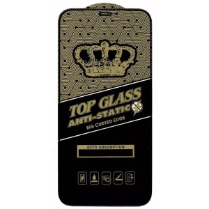 Folie Sticla securizata electrostatica Flippy pentru iPhone XS Max / 11 Pro Max, Sticla ESD, Top Glass, Anti-static, Negru - Img 1