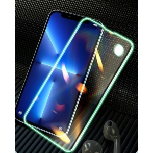 Folie Sticla Securizata Flippy, Luminous, compatibila cu Apple iPhone 13 Pro, Margine fosforescenta verde - Img 3