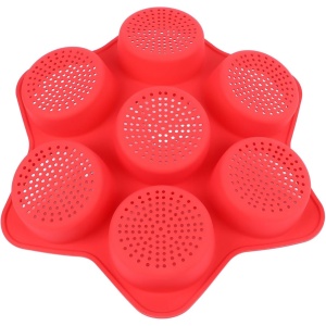 Forme de Silicon pentru Copt, Flippy, 7 Forme Rotiunde, pentru Burgeri si Prajituri, 38.5 x 4 cm, Rosu - Img 3