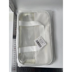 Geanta cosmetice Flippy, pentru voiaj sau organizare, material PVC/textil, impermeabila, portabila, 26 x 15 x 10 cm, alb - Img 9