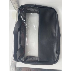 Geanta cosmetice Flippy, pentru voiaj sau organizare, material PVC/textil, impermeabila, portabila, 30X21X12 cm, negru - Img 7